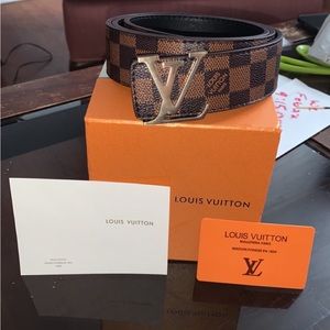 Authentic Louis Vuitton belt with box, bag, and receipt.